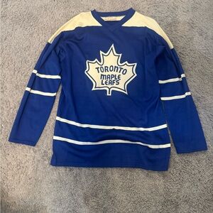 Vintage 70s Toronto Maple Leafs mens Blue and Cream Shirt xl